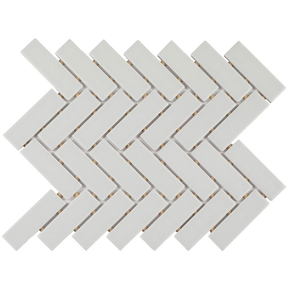 Daltile Restore Matte Stone Gray Herringbone 9 in. x 12 in. x 6.35 mm