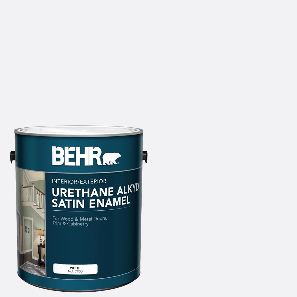 1 gal. White Urethane Alkyd Satin Enamel Interior/Exterior Paint