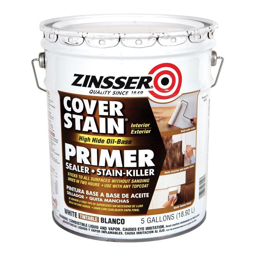 Zinsser 5 gal. Cover Stain High Hide White Oil-Base Interior/Exterior ...