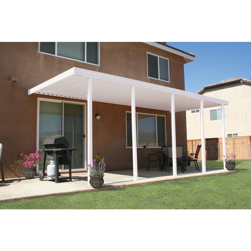 Integra 22 Ft X 10 Ft White Aluminum Attached Solid Patio Cover