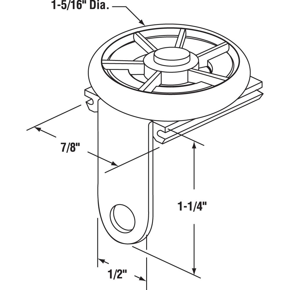 Prime Line Sliding Door Top Guide Single Wheel Peachtree And