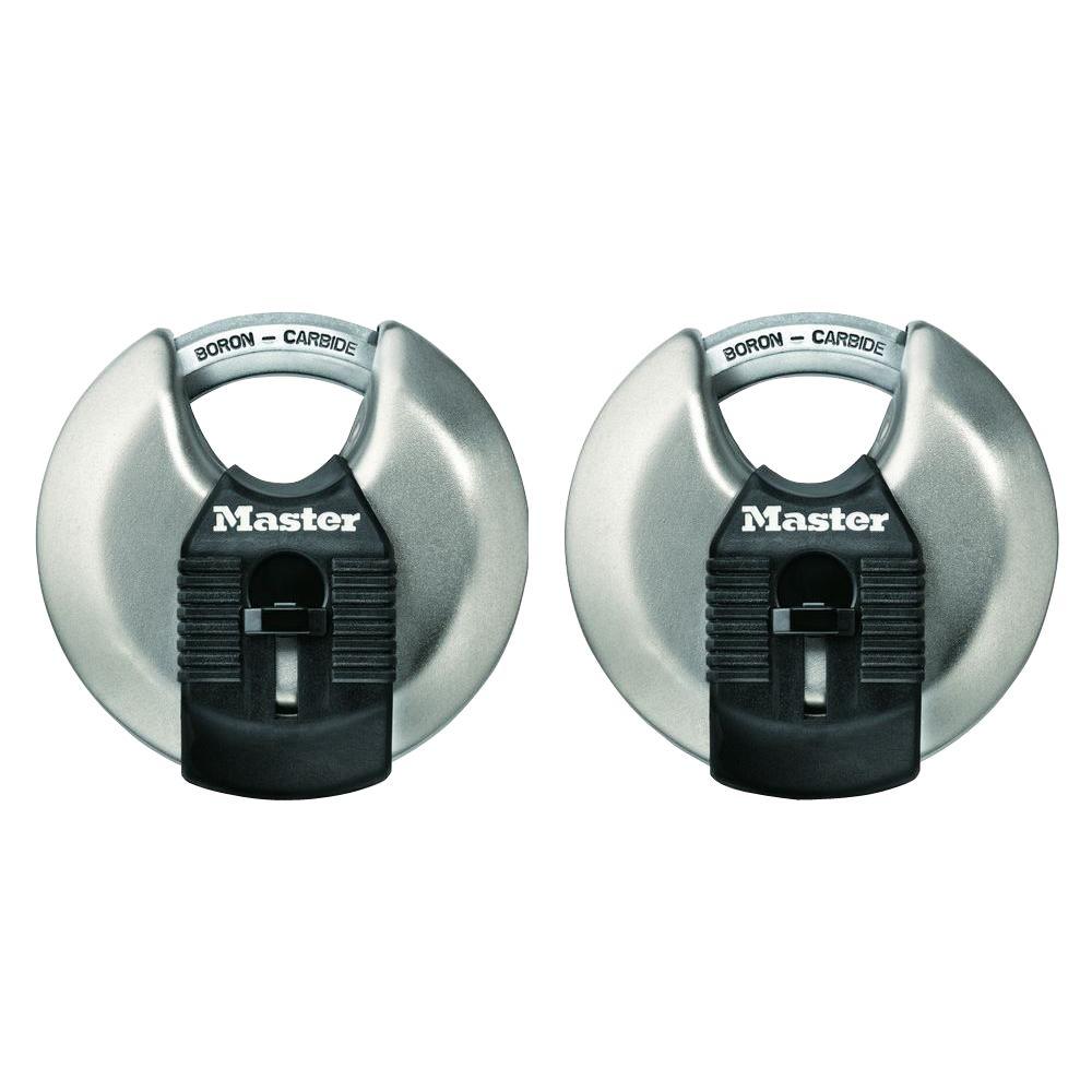 Master Lock Magnum 2-3/4 inch Shrouded Disc Padlock (2-Pack) by Master Lock