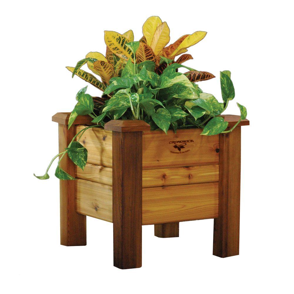 Gronomics 18 in. Square Safe Finish Cedar Planter BoxPB 1818S The