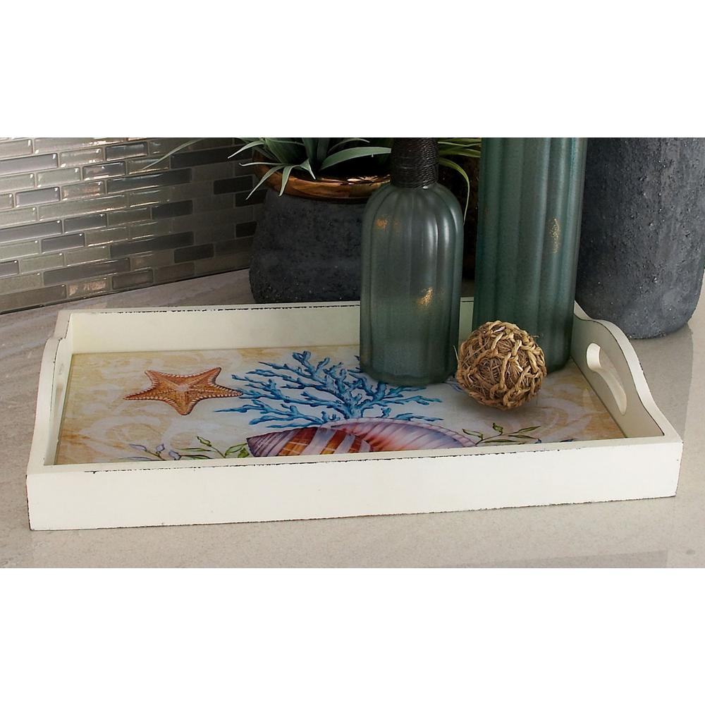 Coastal Living Cream Finished Decorative Seashell Trays Set Of 3