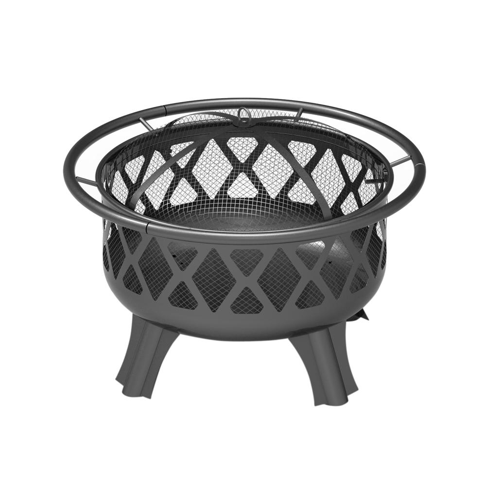 Hampton Bay 30 In Round Steel Patio Backyard Wood Burning Fire