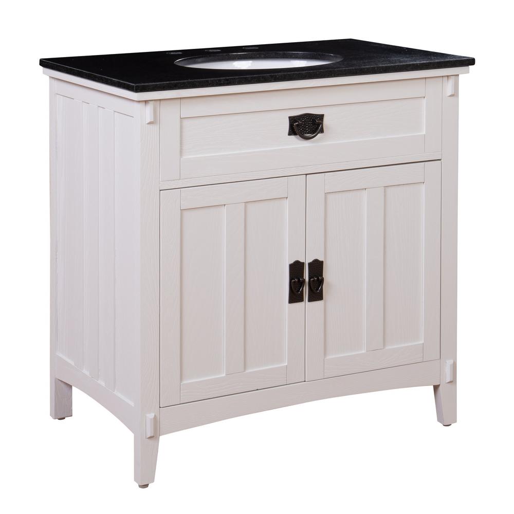 Home Decorators Collection Artisan 33 in. W Vanity in White with Marble