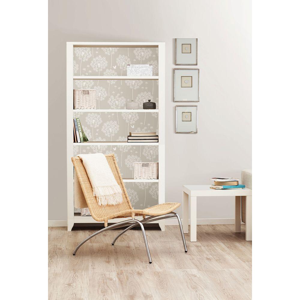 NuWallpaper Taupe Dandelion Peel and Stick Wallpaper SampleNU1651SAM