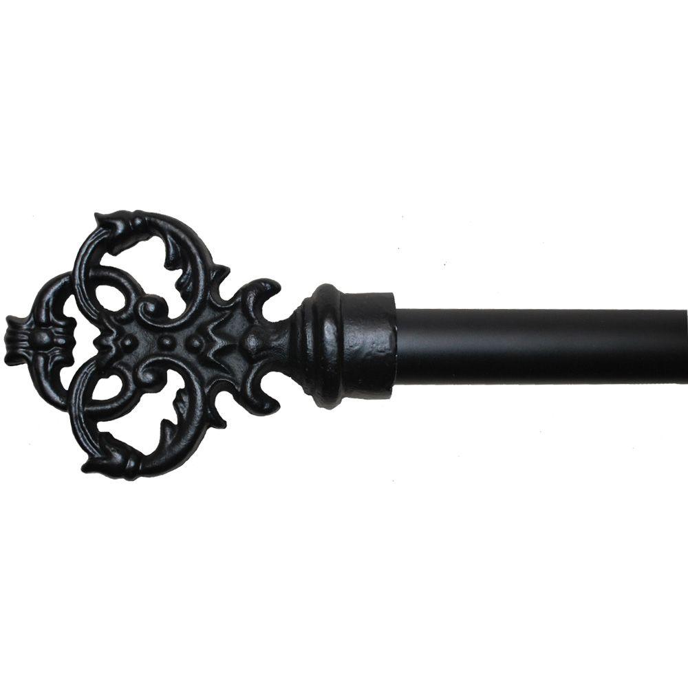 The Artifactory 80 in. 160 in. Matte Black New Orleans Metal Drapery