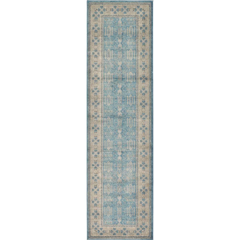 Unique Loom Salzburg Aigen Light Blue 2' 7 x 10' 0 Runner Rug3124826