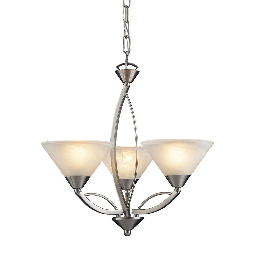 Titan Lighting Elysburg 3 Light Satin Nickel Ceiling Mount Titan Lighting Elysburg 3 Light Satin Nickel Ceiling Mount Chandelier