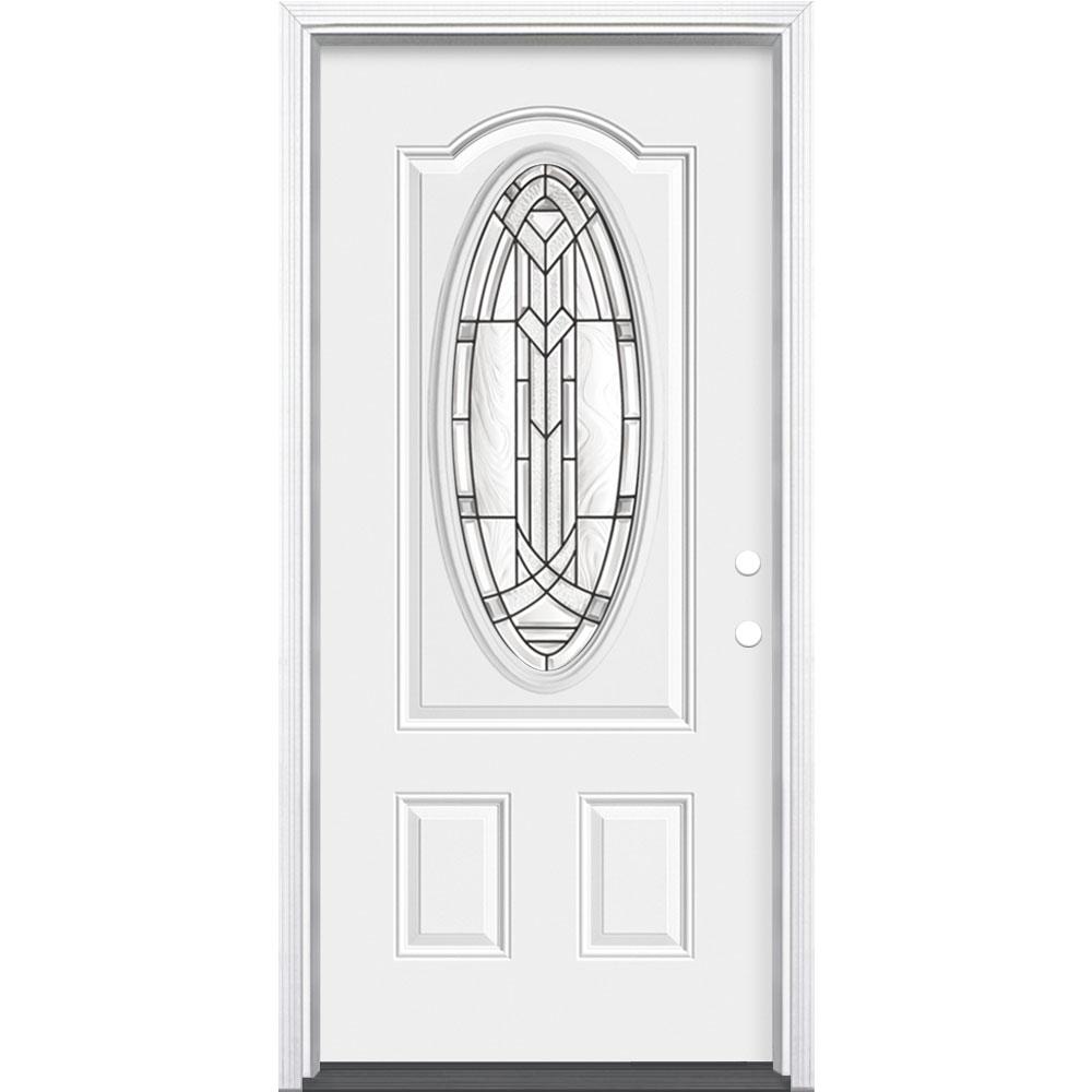 Masonite 36 In X 80 In Chatham 3 4 Oval Lite Left Hand Inswing