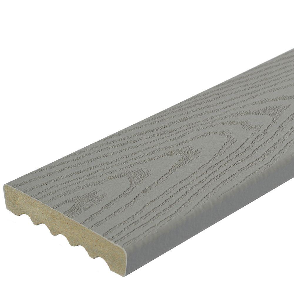 Veranda 1 in. x 5-1/4 in. x 1 ft. Gray Square Edge Capped Composite ...