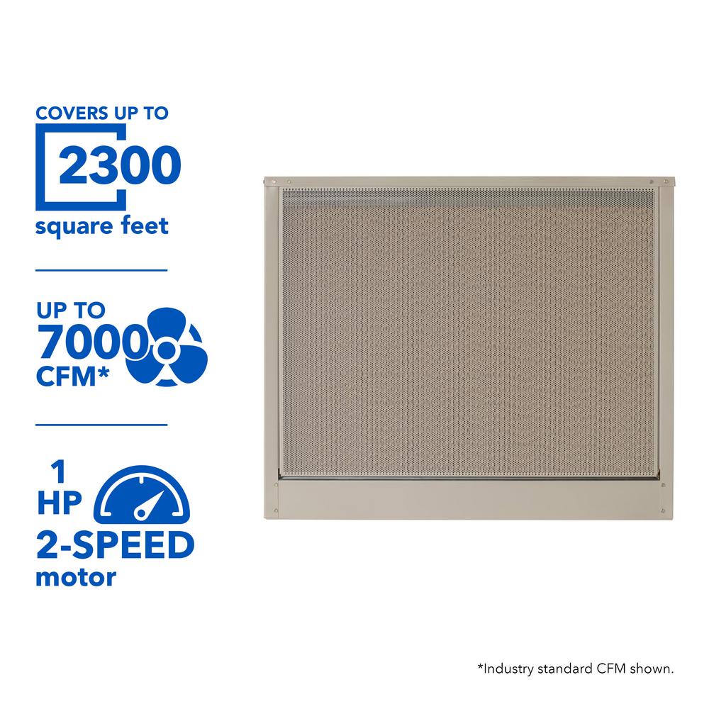 mastercool evaporative coolers heating, venting \u0026 cooling the7000 cfm 115 volt 2 speed down draft roof 8 in media