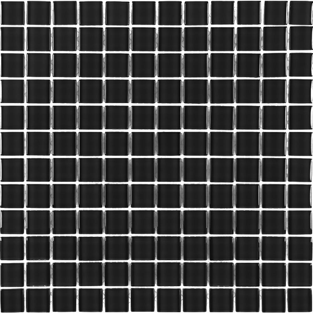 Black Mosaic Tile The Home Depot Metro Galaxy Black 12 In X 6 Mm Gl Mosaic Tile