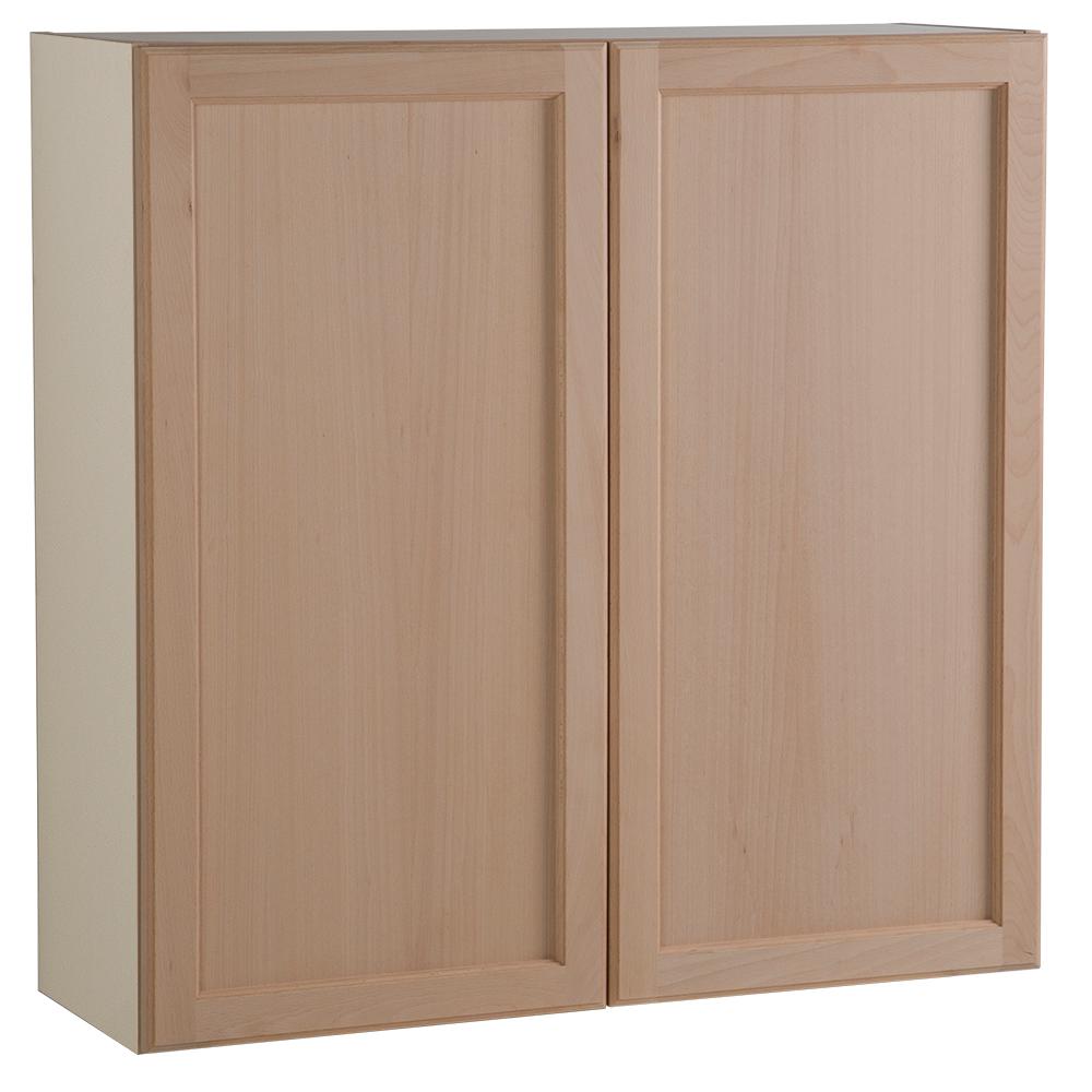 Hampton Bay Easthaven Shaker Assembled 36x36x12 In Frameless Wall Cabinet In Unfinished Beech Eh3636w Gb The Home Depot