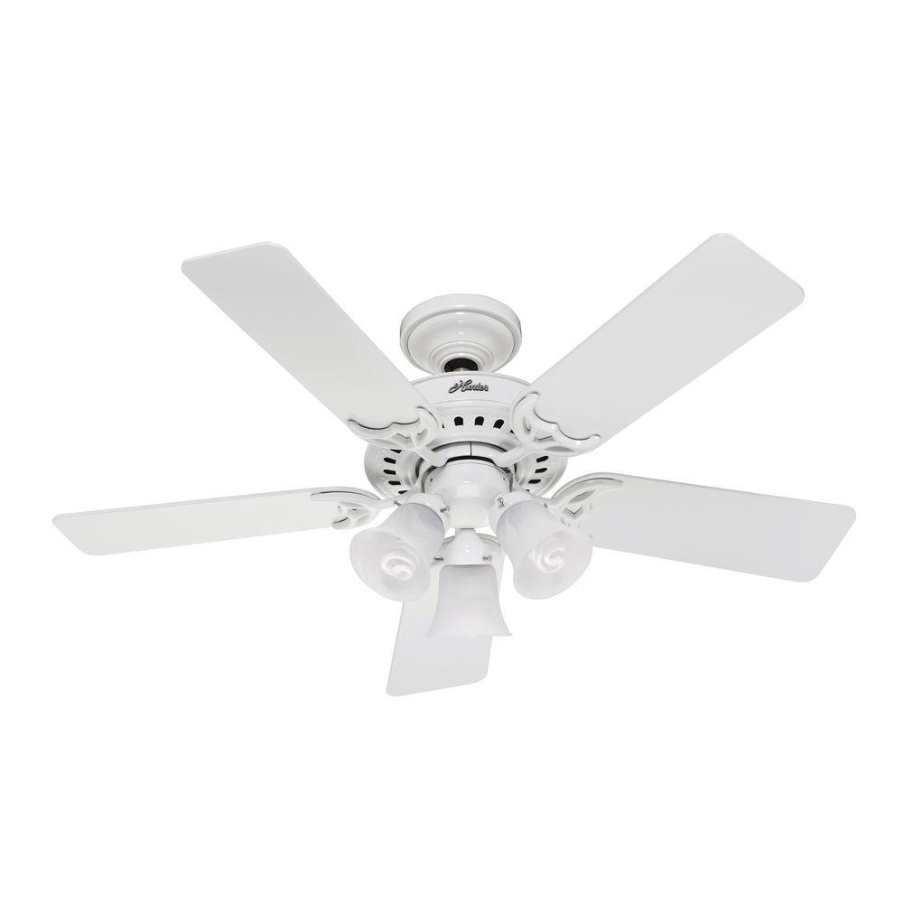Hunter Stonington 46 In White Ceiling Fan Discontinued 21375 At