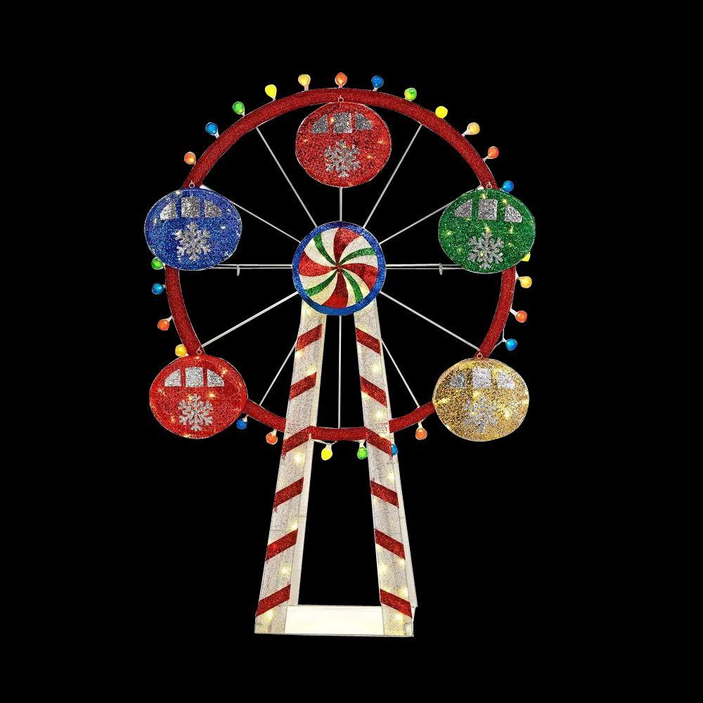 Home Accents Holiday 72 in. LED Lighted Mesh String Ferris WheelTY143