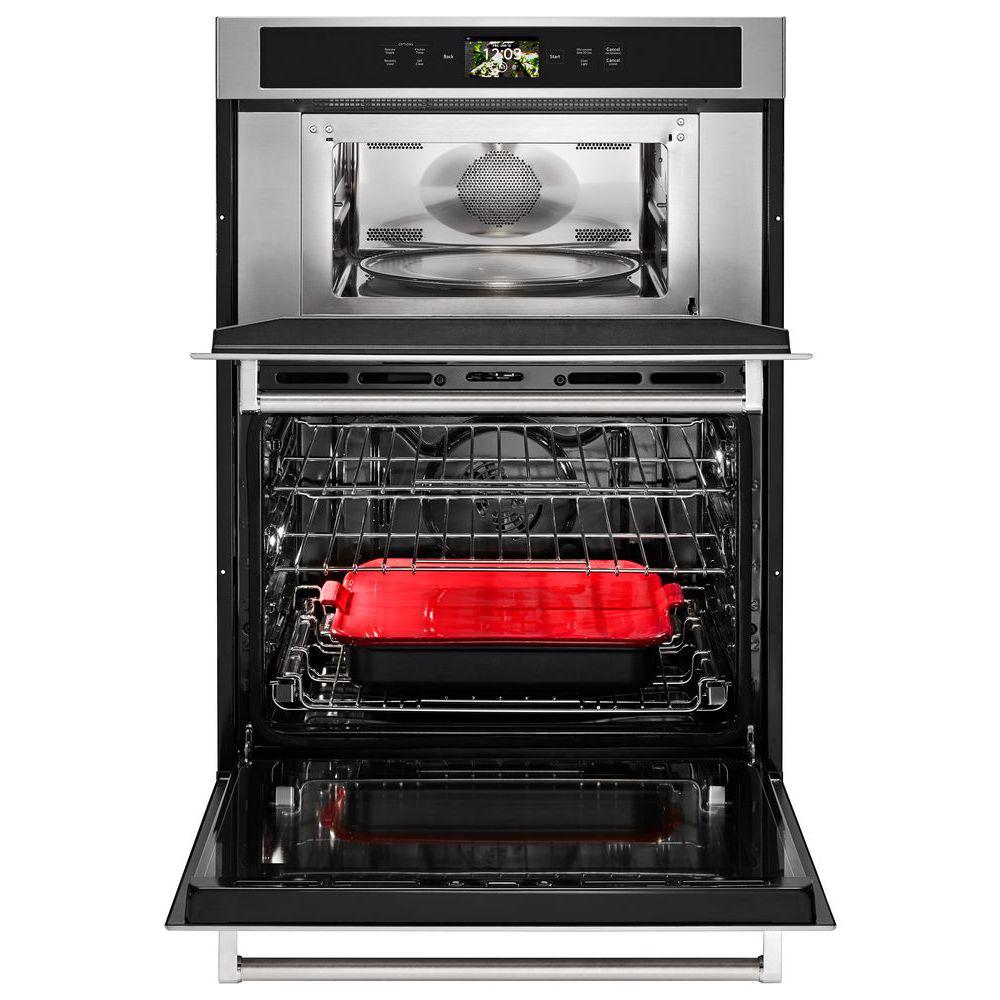 Kitchenaid 30 In Electric Convection Wall Oven With Built Microwave And Powered Attachments Stainless Steel
