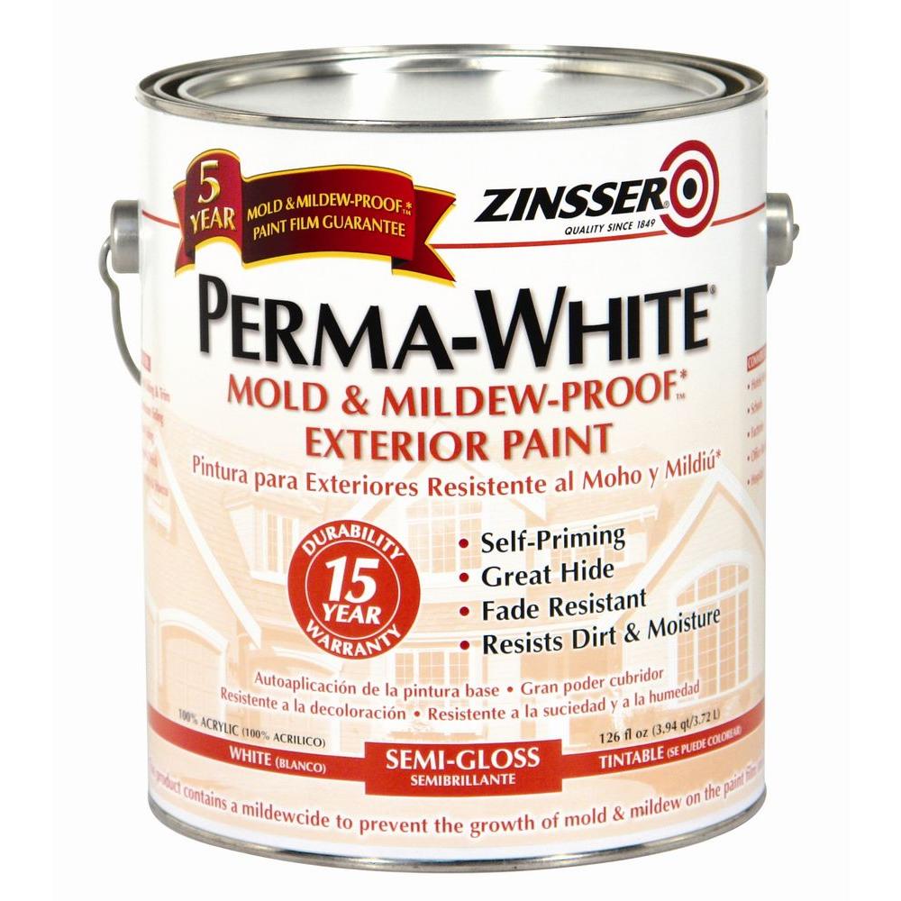 Zinsser Perma White 1 Gal Mold Mildew Proof White Semi Gloss