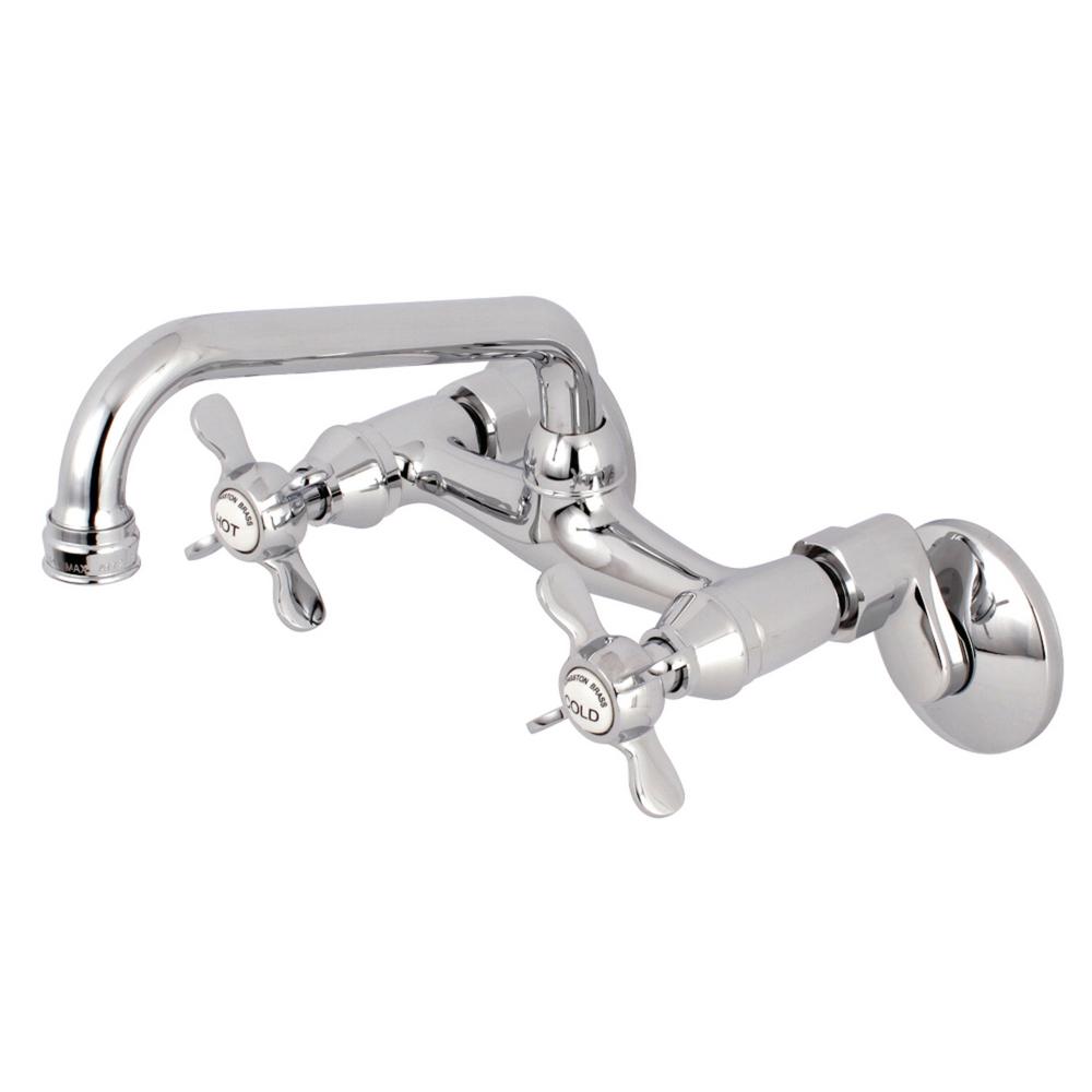 Kingston Brass Essex 2-Handle Wall-Mount Standard Kitchen Faucet in ...