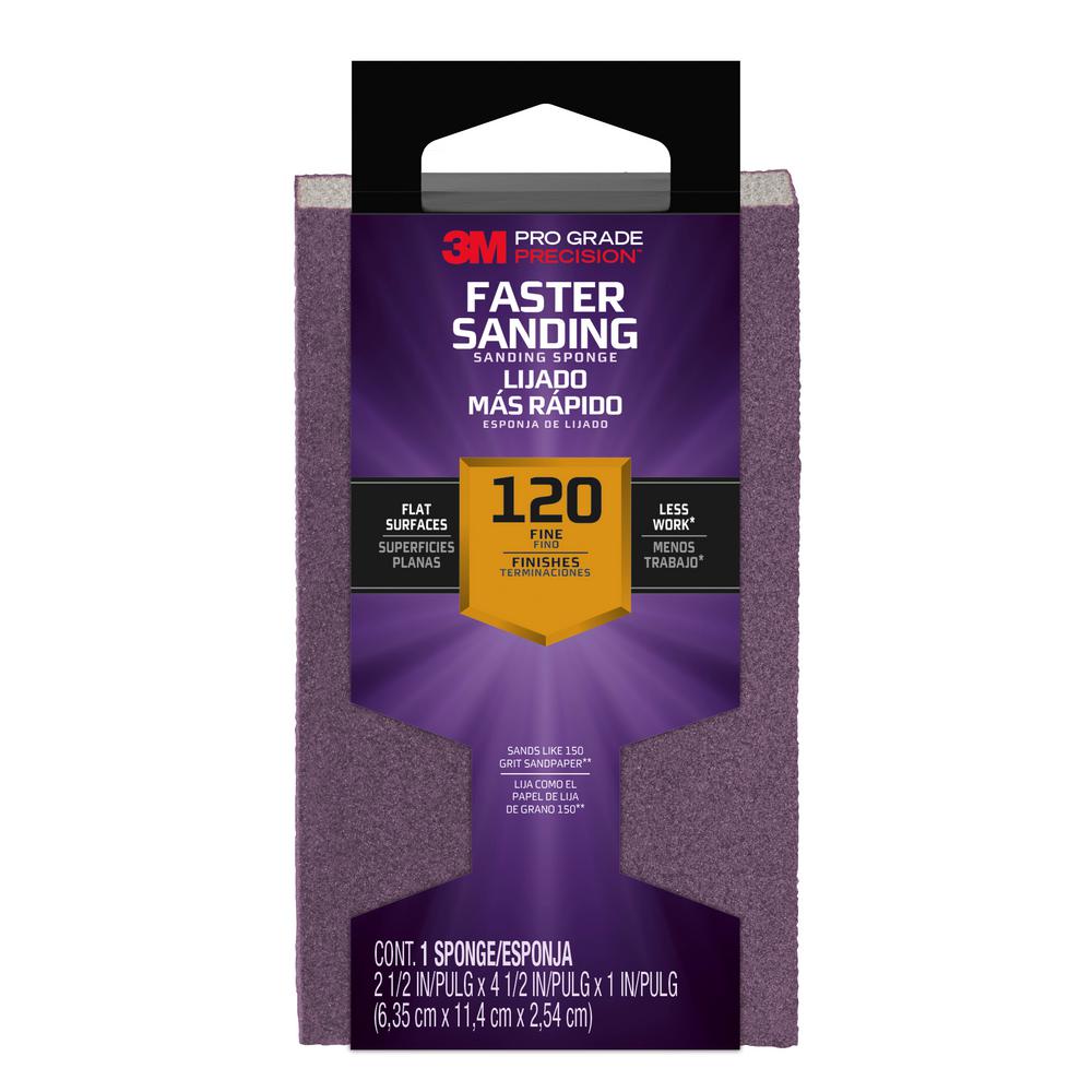 3M Pro Grade Precision 21/2 in. x 4 in. x 1 in. 120 Grit Fine Block