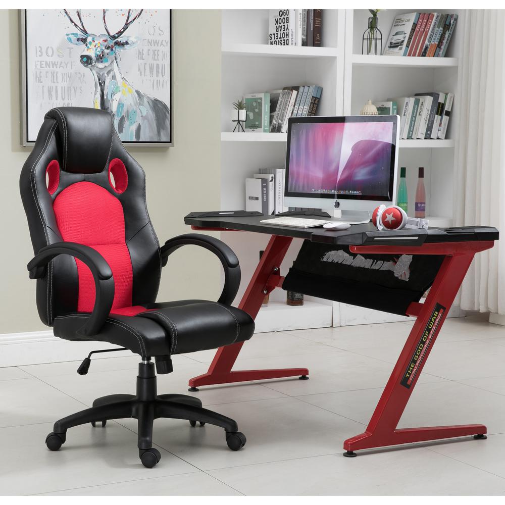 Boyel Living Racing Chair Swivel Red With Headrest And Lumbar