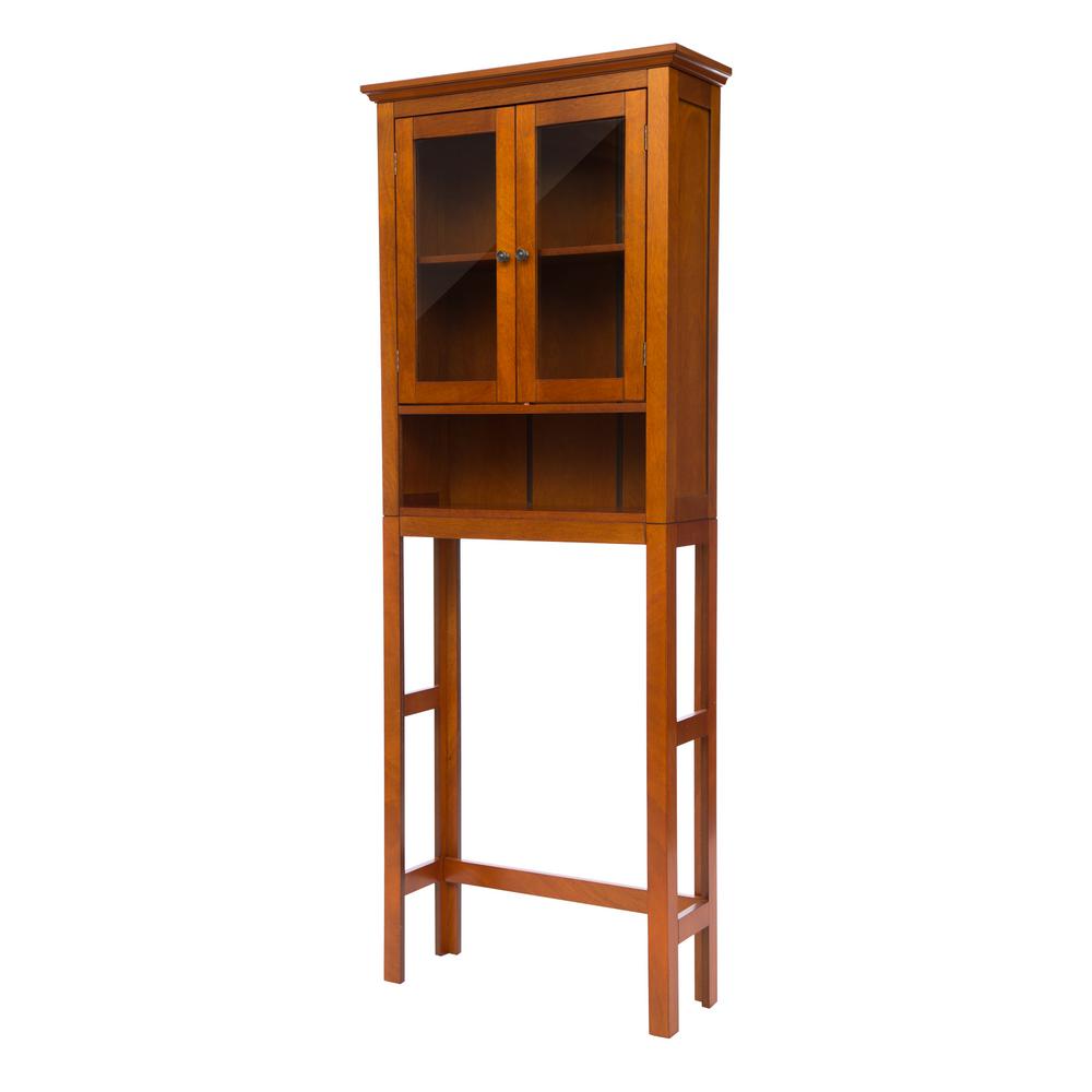 Glitzhome 68 25 In H Mahogany Brown Cabinet 1517002245 The Home Depot