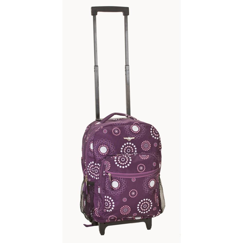 purple rolling backpack