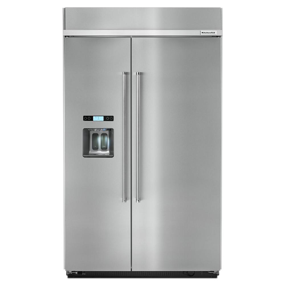 Download KitchenAid 48 in. W 29.5 cu. ft. Built-In Side by Side Refrigerator in Stainless Steel ...