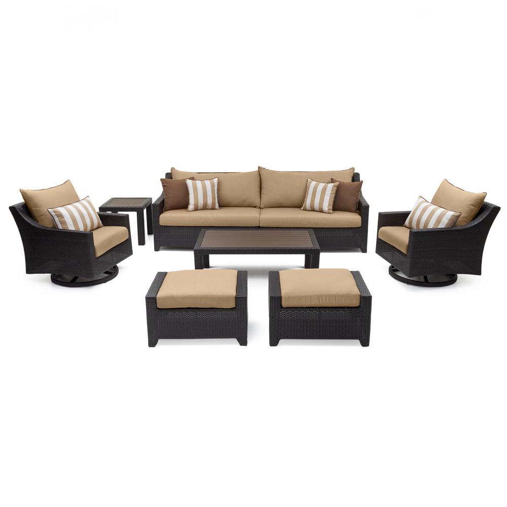 RST Brands Deco 8-Piece Motion Wicker Patio Deep Seating Conversation