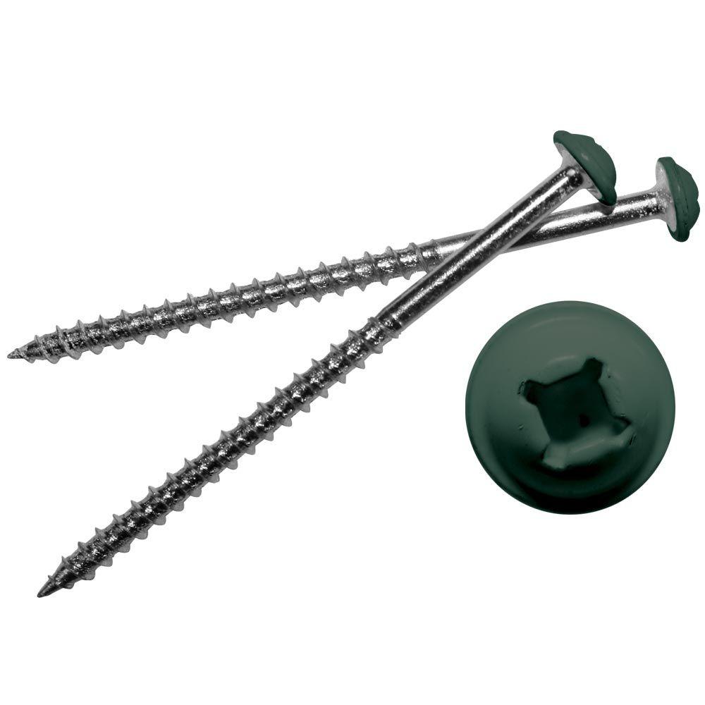 Builders Edge Painted Head Metal Screws in 028 Forest Green (12Pack