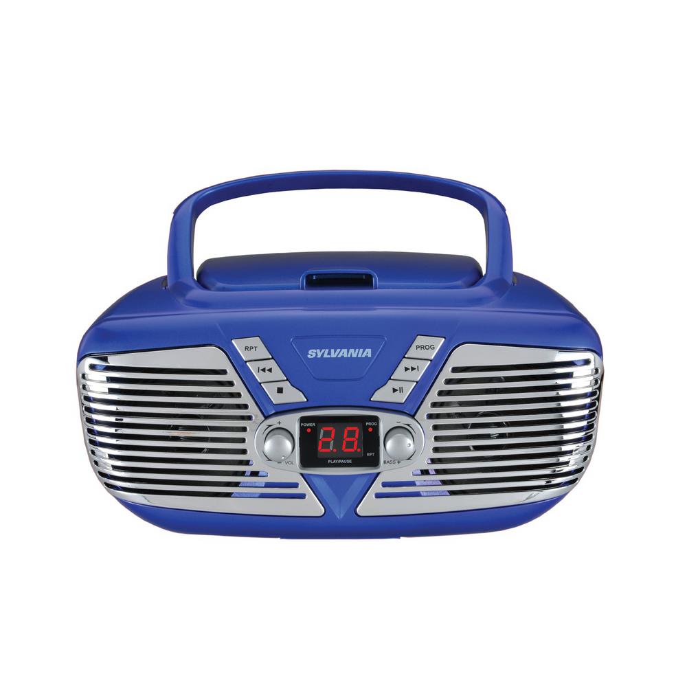 Sylvania Retro Portable CD Radio Boombox in BlueSRCD211BLUE The
