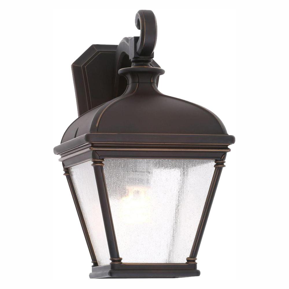 Hampton Bay Malford Dark Rubbed Bronze Outdoor Wall Lantern Sconce