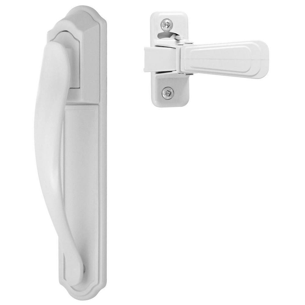 IDEAL Security White Painted Storm and Screen Door Pull Handle Set with