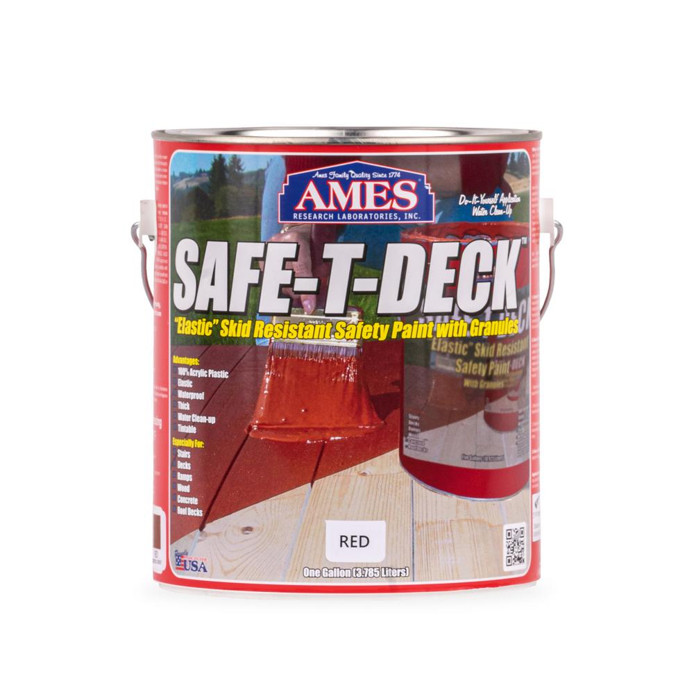 Ames SafeTDeck 1 gal. Red Slip Resistant Waterproof Deck Coating
