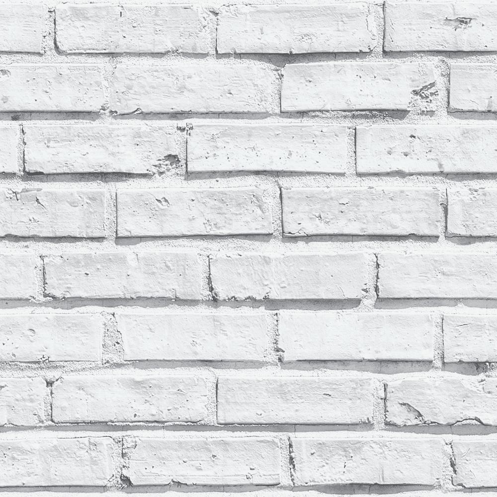 Arthouse White Brick Paper Strippable Wallpaper Covers 57 26 Sq Ft The Home Depot