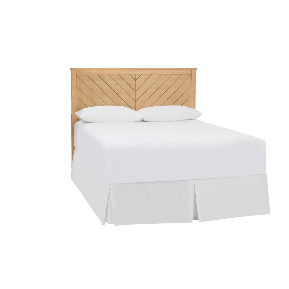 StyleWell Fergus Patina Wood King Size Chevron Slat Headboard (77.17in