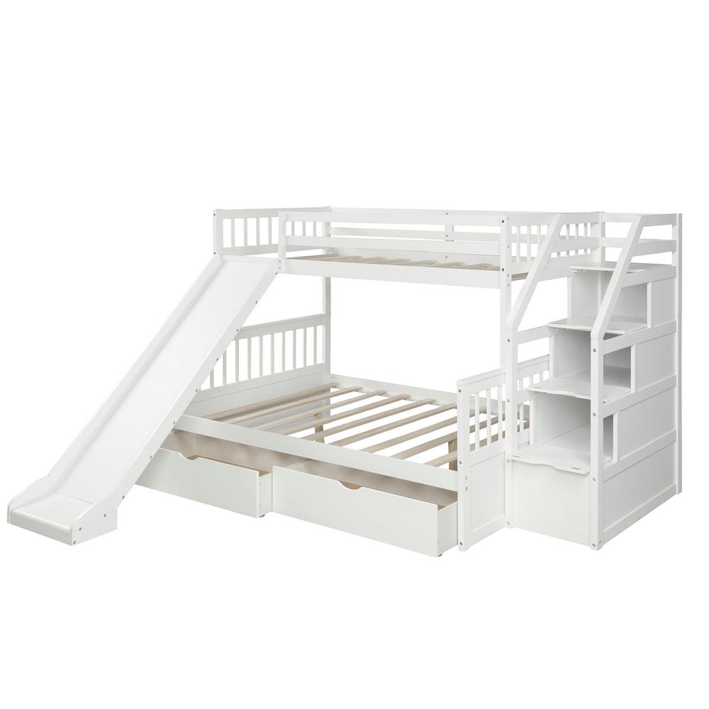 bunk beds with storage and slide