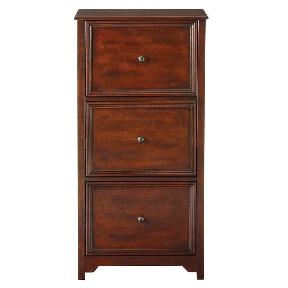 File Cabinet  Oxford Chestnut Brown 3 Drawer Hardwood 41 H 