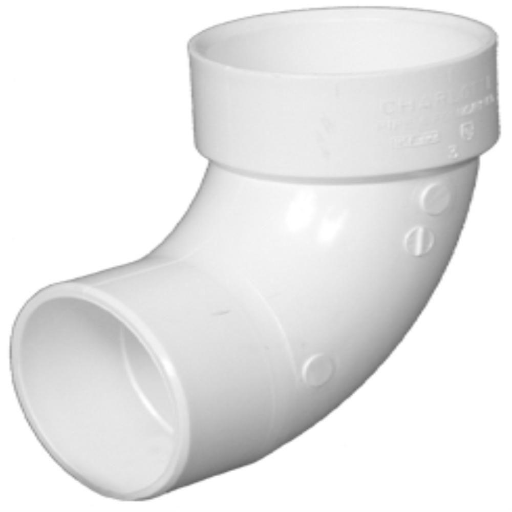 Charlotte Pipe 3 In PVC DWV 90 Degree Street Elbow PVC003021200HD 