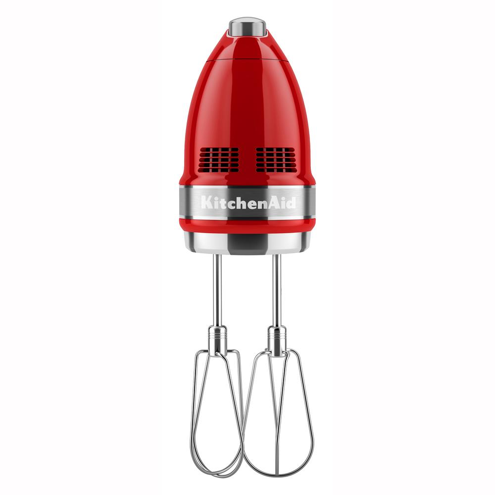 red handheld mixer