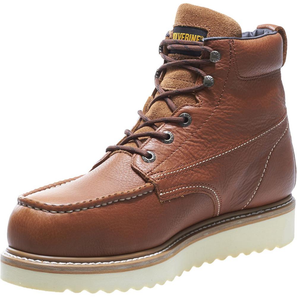 wolverine 8 inch moc toe work boots