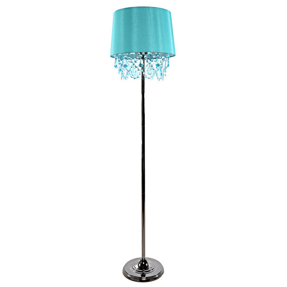 Blue Floor Lamps The Home Depot Poetic Wander By Tracy Porter 61 In Blue Floor Lamp With Alisal Satin Shade And