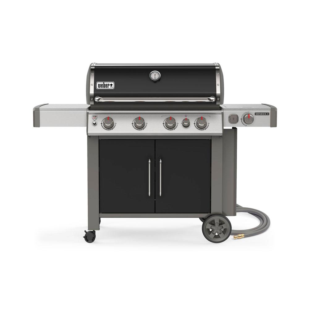 er Genesis II E435 4Burner Natural Gas Grill in Black with Built