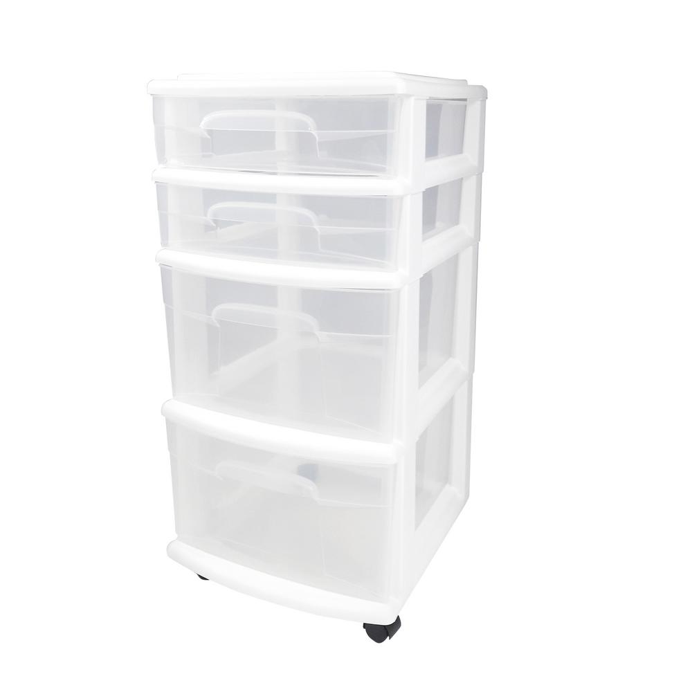 Iris 12 05 In X 42 137 In White Drawer Storage Cart With