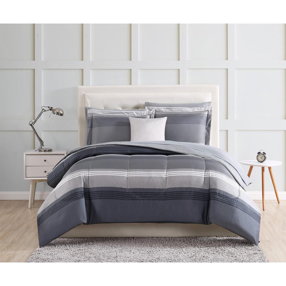 Style 212 Carlyle 9 Piece Grey Twin Comforter Set Bib2706gytw 00 The Home Depot