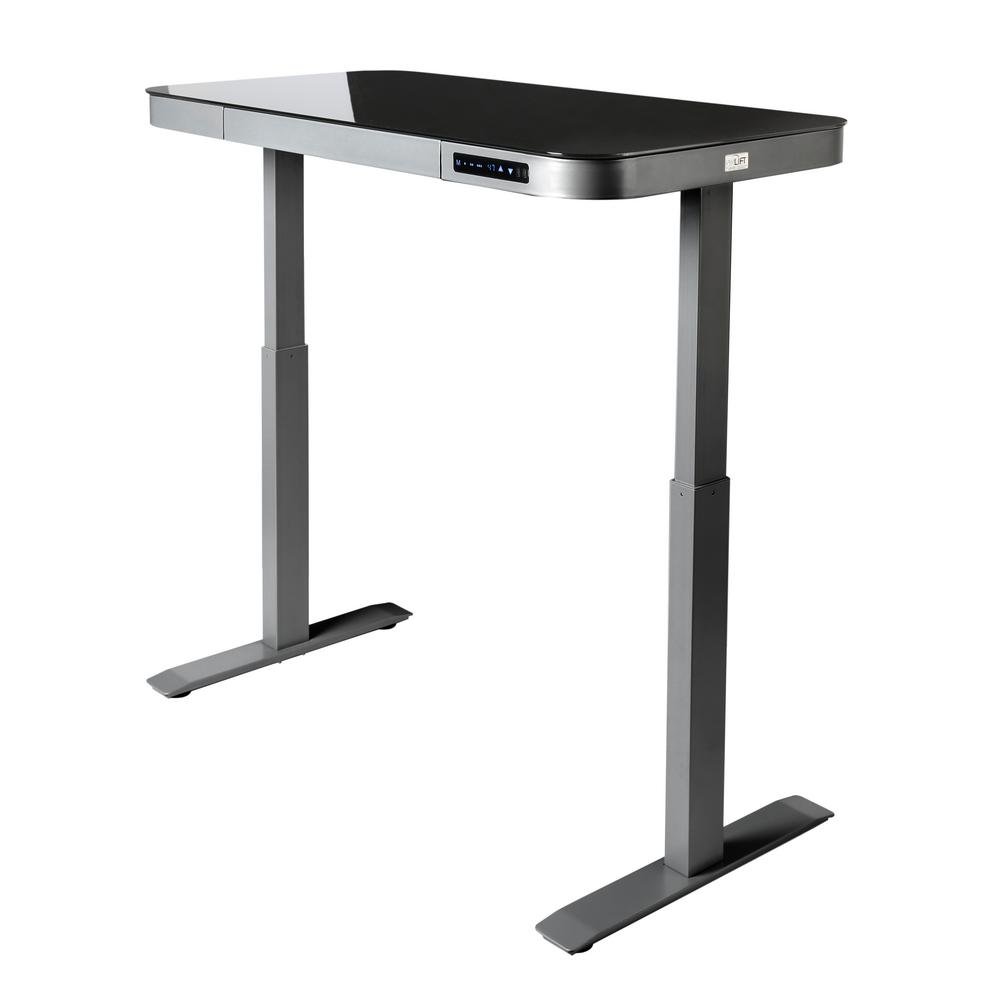 Seville Classics Airlift Gray 47 In Tempered Glass Electric Seville Classics Airlift Gray 47 In