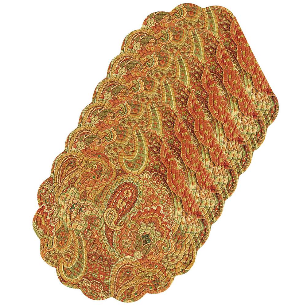 C & F Home Tangiers Round Orange Placemat (Set of 6)862601293S6 The