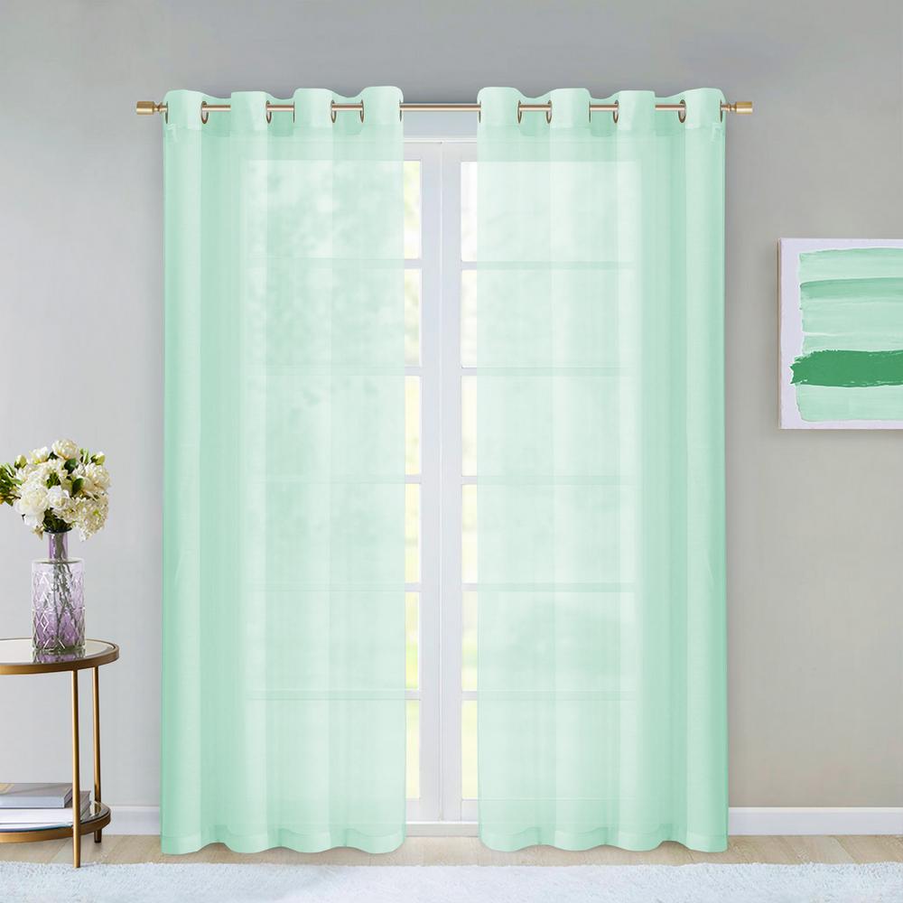 Dainty Home Malibu 55 In W X 84 In L Extra Wide Semi Sheer