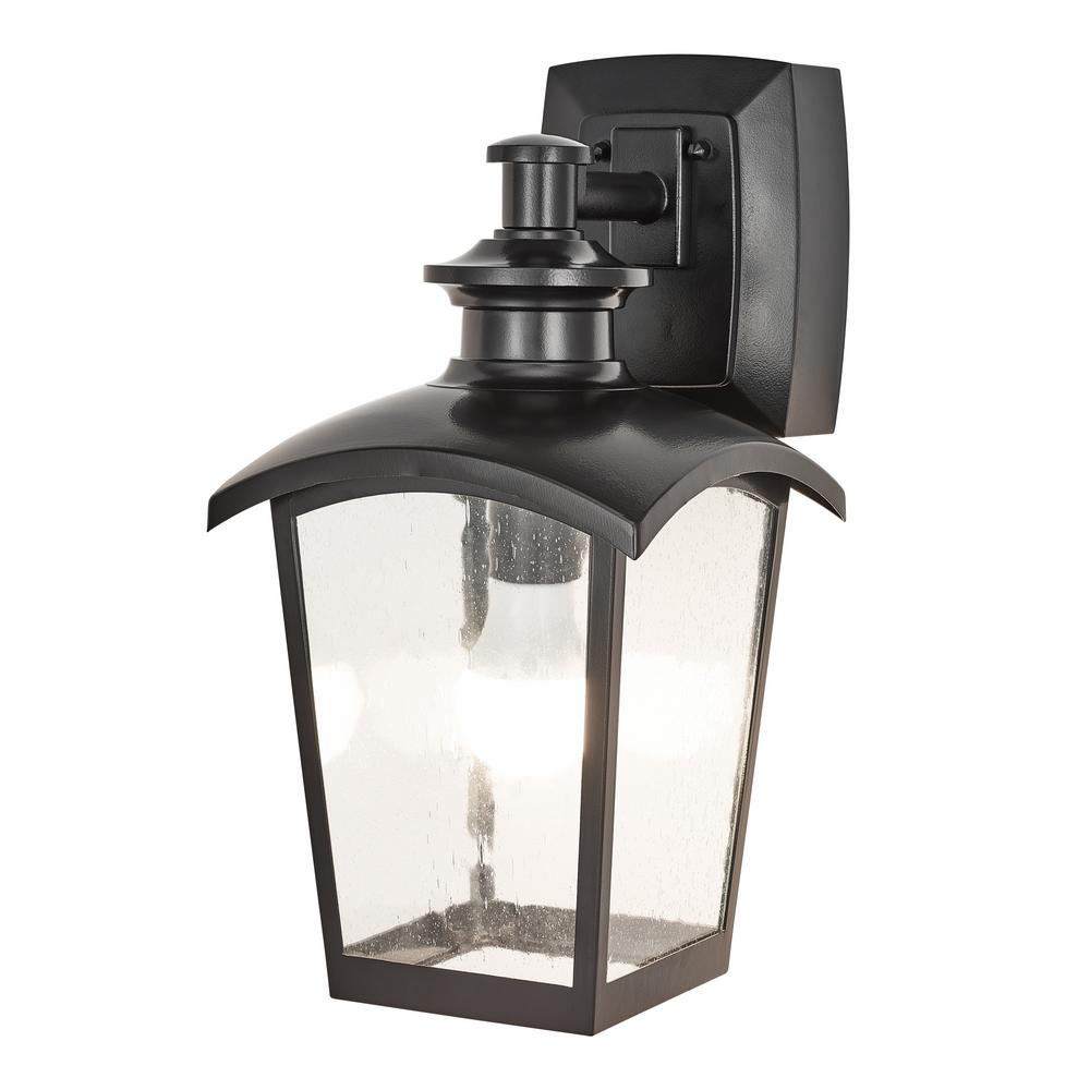 1 Light Black Outdoor Wall Coach Sconce With Seeded Gl And Built In Gfci Outlets 1 Light Black Outdoor Wall Coach Sconce With Seeded Gl And Built In Gfci Outlets